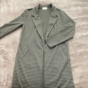 Elegant Women's Green Checkered Blazer